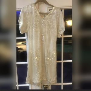 1920s Gatsby Beaded Silk Cocktail Dress